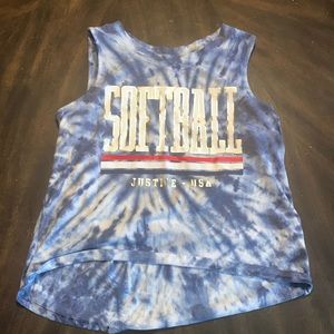 Justice Active tie-dye Tank Top Girls Size 10 (Softball)